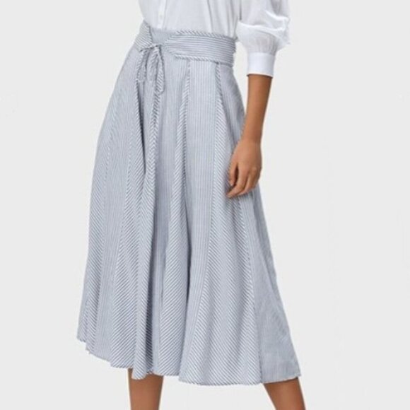 eShakti Wayward Fancies Stripe Cotton Sash Tie Belt Skirt Sz S (4) - Picture 1 of 9